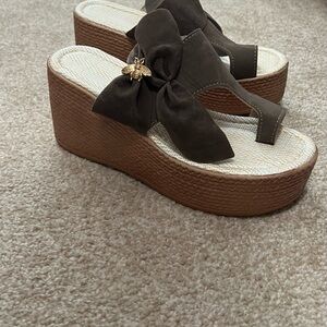 Elegant Brown Wedge Sandals